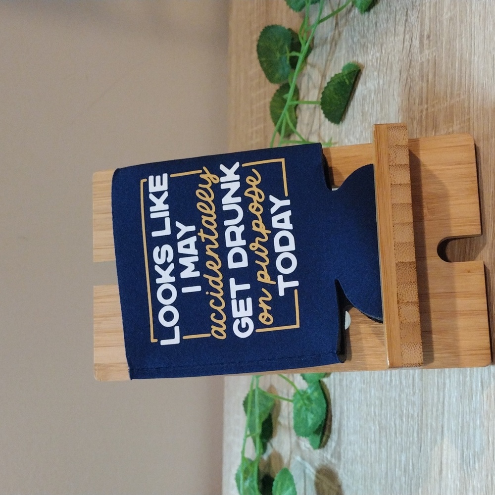 Handmade Navy Blue Humorous Koozie